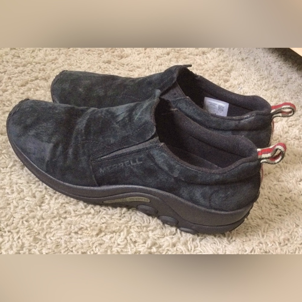 MERRELL Black Leather Suede touch Mens shoes 11.5 Slip on